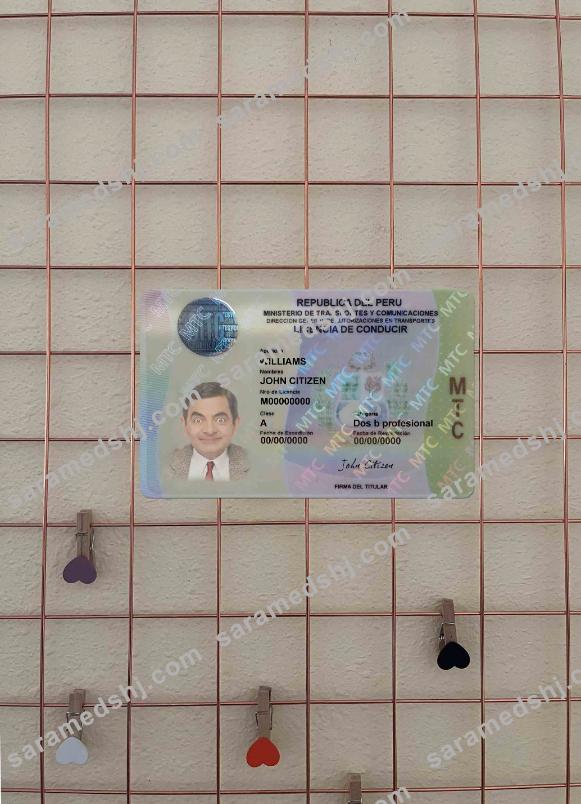 Peru driving license photolook FRONT